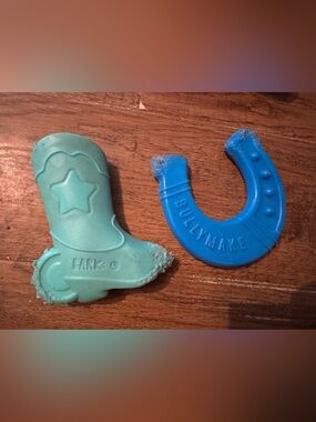 Bark Box Cowboy Boot & Bullymake Horseshoe L Solid Nylon Dog Toys pre owned